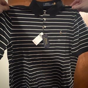 Polo by Ralph Lauren Black and White Striped Polo Shirt